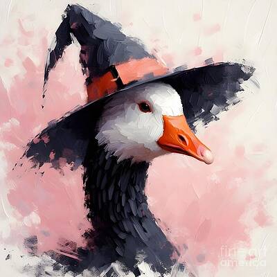 Vibrant Wall Art featuring the digital art Goose Portrait by Lucia Stewart