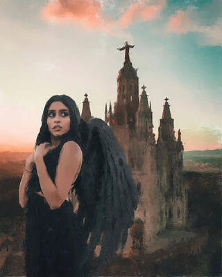 Wall Art featuring the painting Goth Angel by Gary Arnold