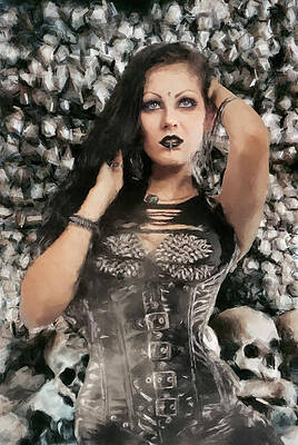 Wall Art featuring the painting Goth Woman by Gary Arnold