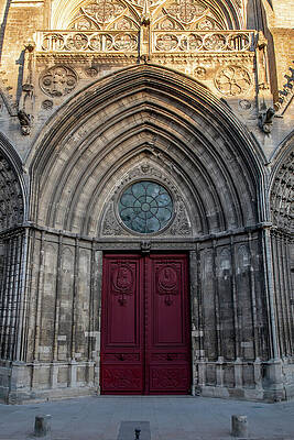 Vintage Photograph - Gothic Cathedral Door by John Twynam