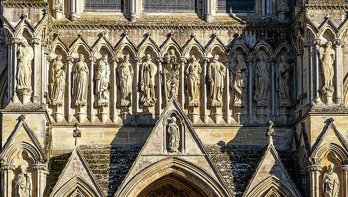 Gothic Cathedral Facade Sculpture Wall Art