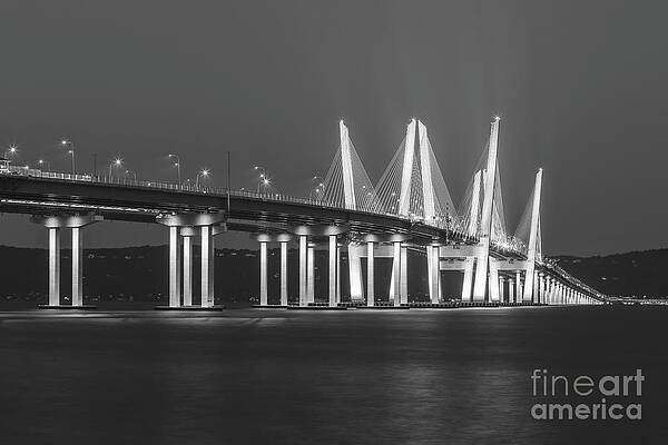 Wall Art featuring the photograph Governor Mario M. Cuomo Bridge In Blue II by Clarence Holmes