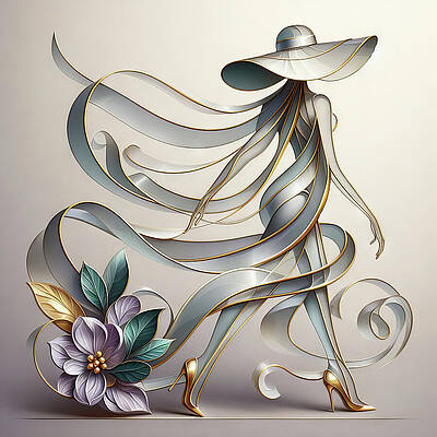 Wall Art featuring the digital art Grace In Motion by Deb Beausoleil