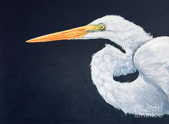 Graceful Egret Portrait Wall Art