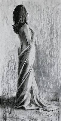 Wall Art featuring the pastel Gracefully Draped I by Radha Rao