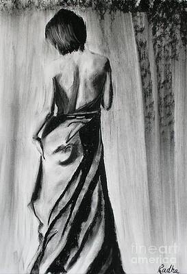 Wall Art featuring the pastel Gracefully Draped II by Radha Rao