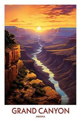 Wall Art featuring the pastel Grand Canyon by Land of Dreams