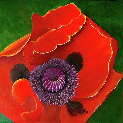 Vibrant Wall Art featuring the painting Grand Hotel Poppy by Art From the Heart
