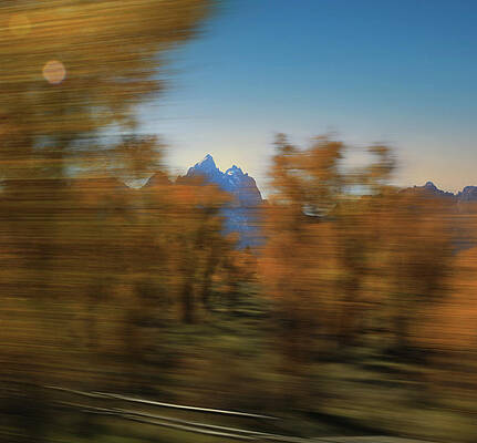 Wall Art featuring the photograph Grand Teton Autumn Blur by Dan Sproul