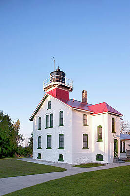 Sunset Wall Art featuring the photograph Grand Traverse Lighthouse by Michael Collins