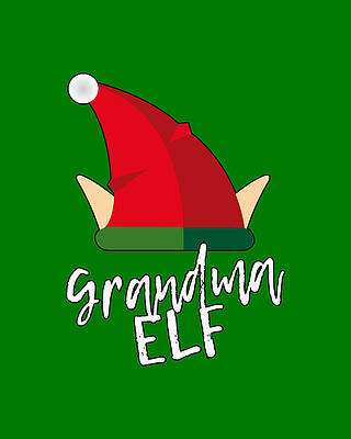 Xmas Wall Art featuring the digital art Grandma Elf Christmas Costume by Flippin Sweet Gear