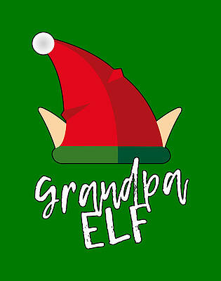 Xmas Wall Art featuring the digital art Grandpa Elf Christmas Costume by Flippin Sweet Gear