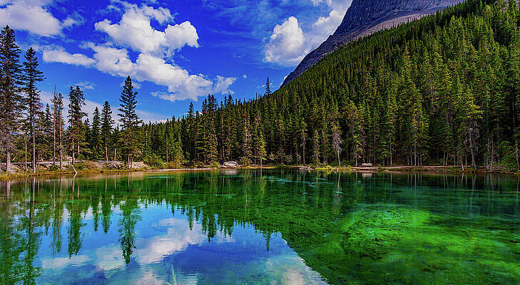 Wall Art featuring the photograph Grassi Lakes Pano Alberta Canada by Tommy Farnsworth
