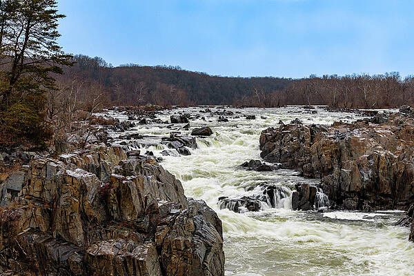 Virginia Photograph - Great Falls In Winter by David Fountain