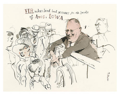 Iowa Wall Art featuring the painting Great Moments In Presidential History by Barry Blitt