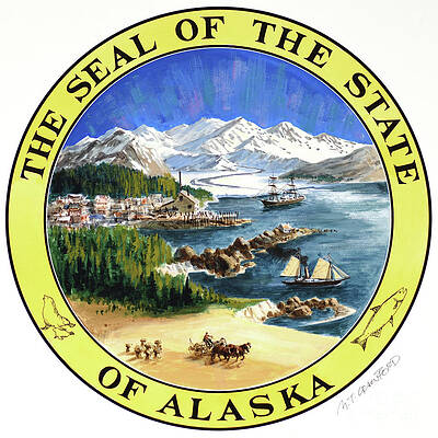 Alaska - Great Seals Of The Fifty States Print