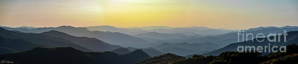 Smoky Photograph - Great Smoky Mountains Sunset Panorama by Theresa D Williams Smoky Mountains