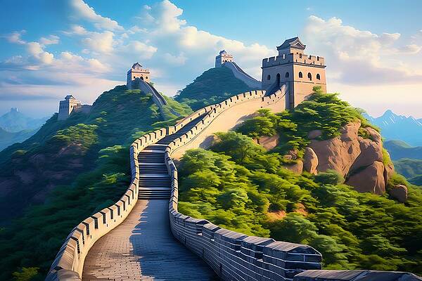 Intricate Digital Art - Great Wall Of China In Hyperrealistic Style No 2 by Andre Petrov