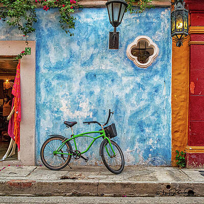 Travel Wall Art featuring the photograph Green Bicycle by Steven Dos Remedios