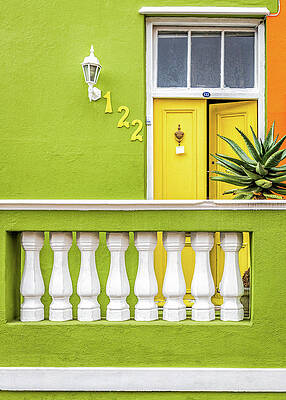 Yellow Wall Art featuring the photograph Green House Yellow Door by Elvira Peretsman