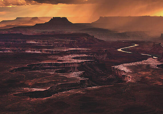 Scenic Photograph - Green River Overlook Storm, Utah by Abbie Warnock