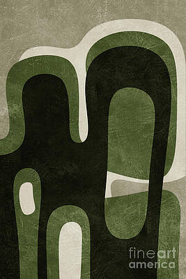 Abstract Green Shadows Wall Art