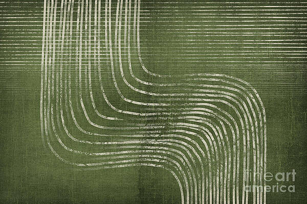 Unique Digital Art - Green Waves by Ema Paraschiv