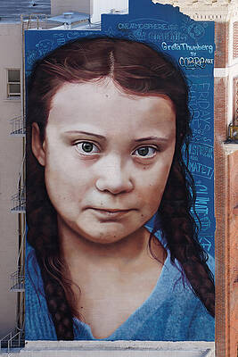 San Francisco Photograph - Greta, Autistic Hero - San Francisco Mural by KJ Swan
