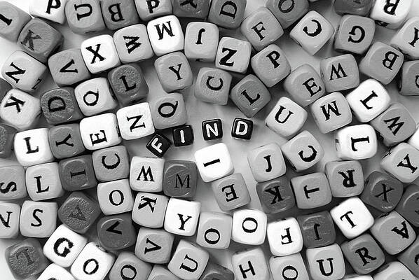 Photograph - Grey Mixed  Letters And Black Word Find by Severija Kirilovaite