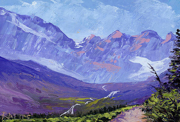 Trail Wall Art featuring the painting Grinnell Glacier by Raette Meredith