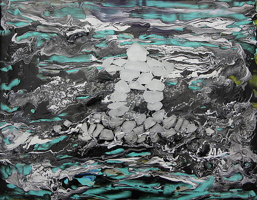 Wall Art featuring the painting Grotto Inukshuk by Madeleine Arnett