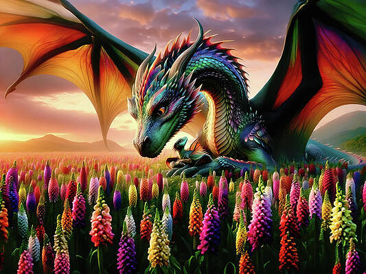 Digital Art - Guardian's Embrace At Snapdragon Vale by Bill And Linda Tiepelman