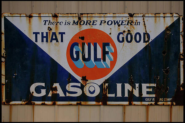 Wall Art featuring the photograph Gulf Gasoline Sign by Flees Photos