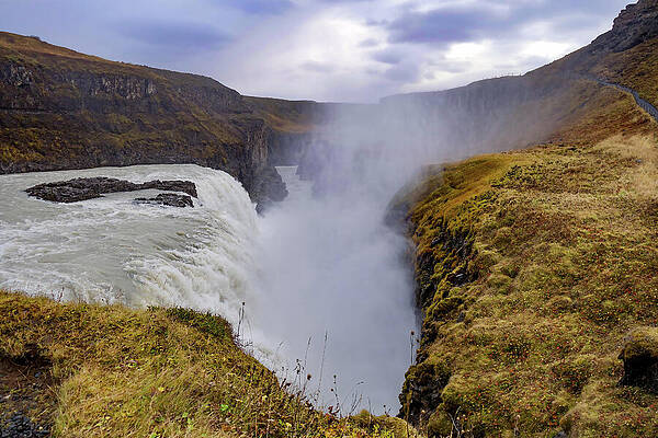 No People Photograph - Gullfoss Waterfall In Iceland 2 by John Twynam