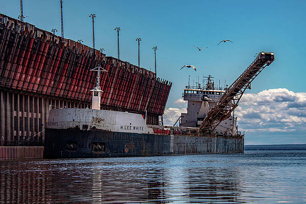Michigan Photograph - H. Lee White Ore Ship by Vi Ray