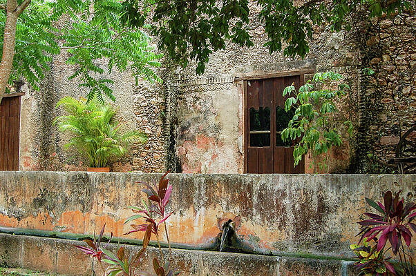 Mexico Photograph - Hacienda Ochil Wall by William Scott Koenig