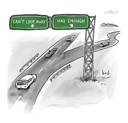 Fork Wall Art featuring the drawing Had Enough by Bob Eckstein