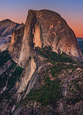 Sunset Photograph - Half Dome At Sunset From Glacier Point - Yosemite, California - Vertical by Abbie Warnock