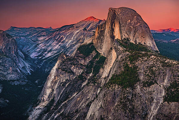 Sunset Photograph - Half Dome Sunset From Glacier Point - Yosemite, California by Abbie Warnock