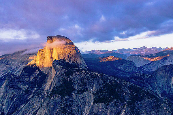 Mountain Photograph - Half Dome Sunset Left by David Fountain