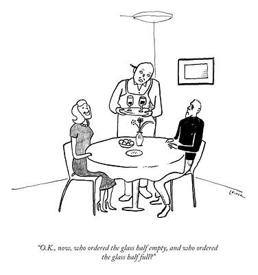 Waiter with Half Empty Glasses Wall Art