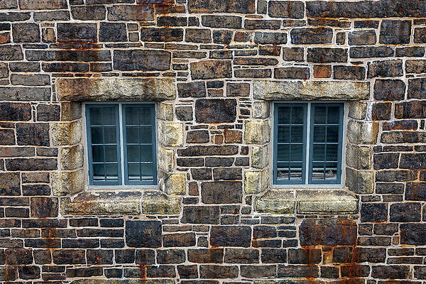 Historic Stone Wall with Two Windows Wall Art