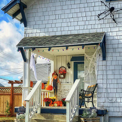 Wall Art featuring the photograph Halloween, Autumn Decorations by Tatiana Travelways