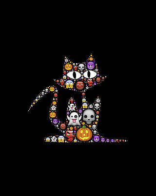 Cat Wall Art featuring the digital art Halloween Cat by Flippin Sweet Gear