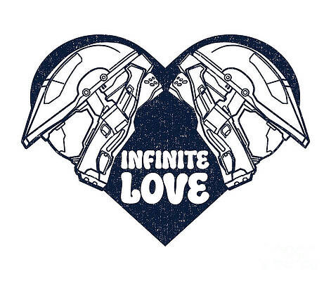 Wall Art featuring the digital art Halo Spartan Infinite Love Navy by Kirania Finest