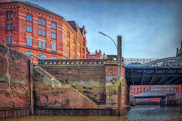 Germany Wall Art featuring the digital art Hamburg Bridges by Tatiana Travelways