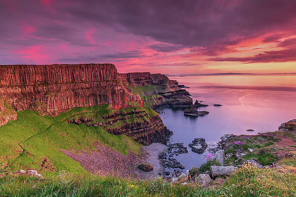 Sunset Photograph - View From Hamilton's Seat, Causeway Coast, Co Antrim by Adrian Hendroff