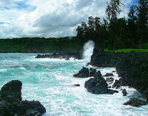 Wall Art featuring the photograph Hana Coastline Maui by Waterdancer
