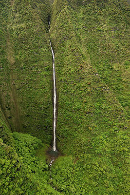 Hawaii Wall Art featuring the photograph Hanakoa Falls In NaPali Coast State Park Of Kauai, Hawaii by Nancy Gleason