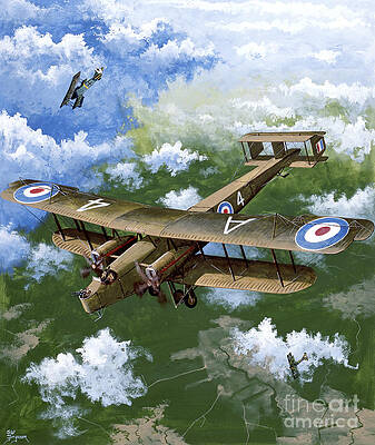 Airplane Wall Art featuring the painting Handley Page 0/400 by Steve Ferguson